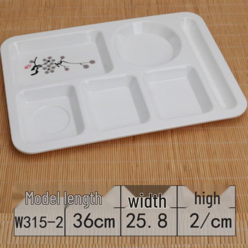 Melamine 6-Compartment Fast Food Tray