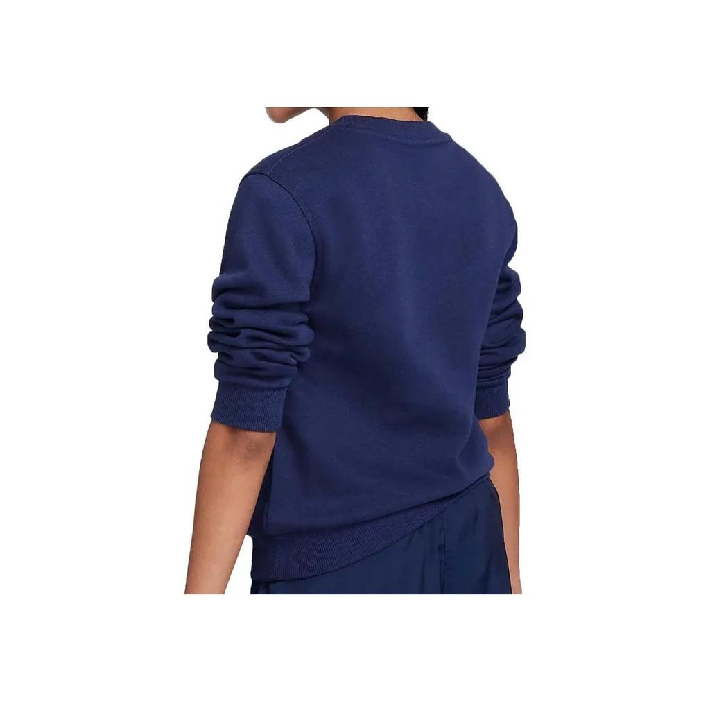 Nike Club Flc Crew Ls Hbr Logo Print Round Neck Sweatshirt Kids Sweatshirt Navy-Blue FD2992-410