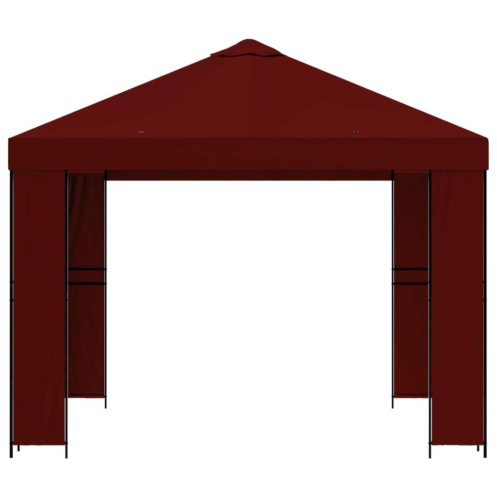 Gazebo 3 X 3 M Burgundy Polyester and Steel 190 Gsm