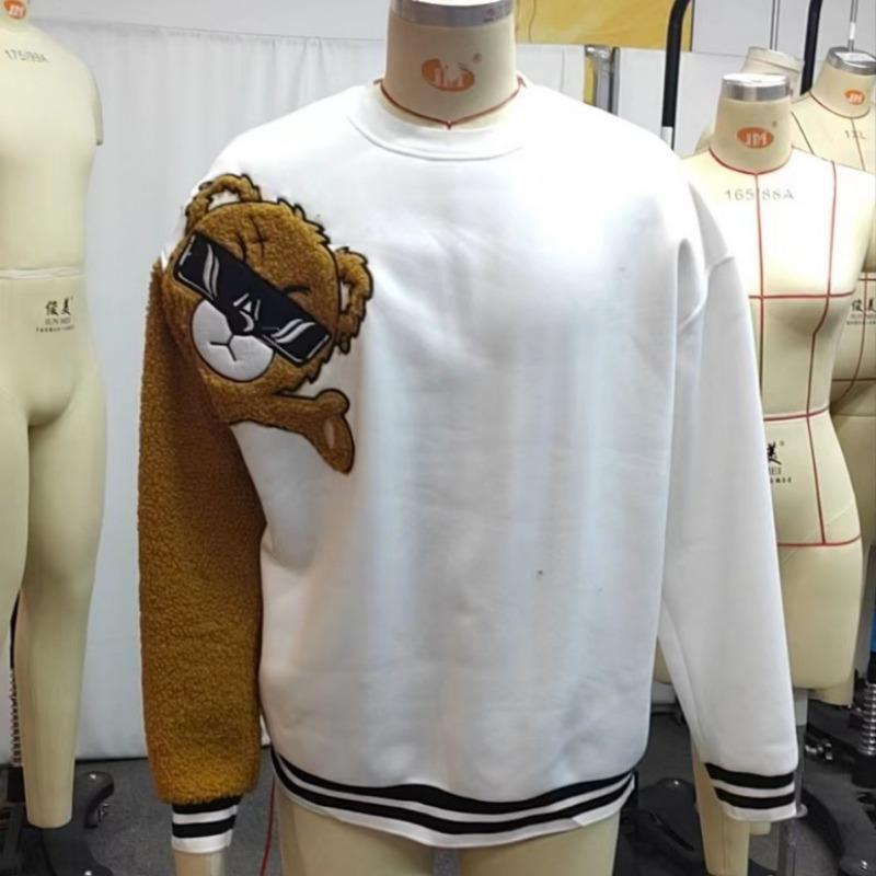 Hot Selling Autumn Loose Teddy Bear Oversized Men's Sports and Casual Sweatshirt Tops