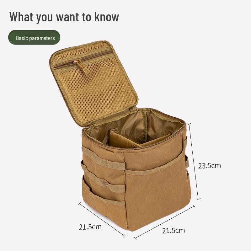 Foldable Outdoor Camping Storage Bag - Large Capacity, Multifunctional, Waterproof for Picnic and Tools.