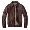 Chinese Size Men Leather Jacket Wide Chest Oversized Soft Genuine Cowhide Flight Suit Short Loose Fit