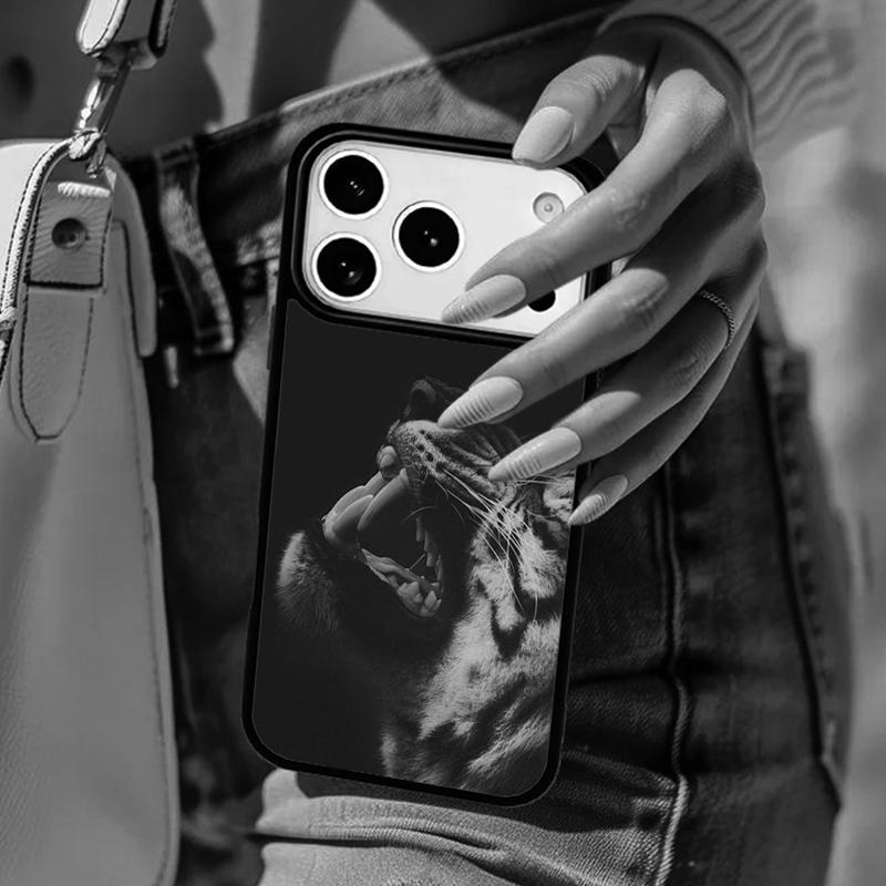 Animal White Tiger Pattern Phone Case For iPhone 17 Air 14 15 13 12 Max Cover For Apple 14 15 16 16e 11 Pro Max Plus Coque