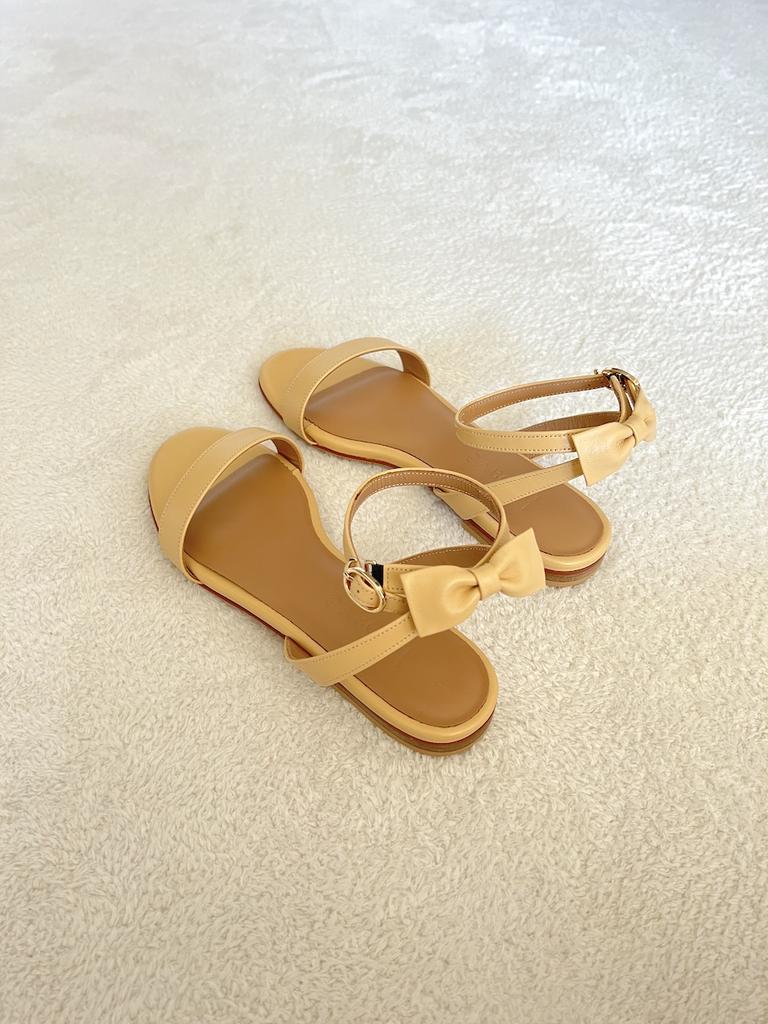 Hyoave Olivia Ribbon Sandals - Easy Beige
