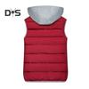 Women Winter Vest Coat Hooded Color Matching Zipper Closure Drawstring Sleeveless Padded Thick Waterproof Windproof Soft Warm Lady Waistcoat