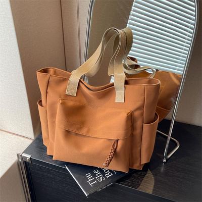 Lerretspose Dame Skulderveske Stor Kapasitet Pendler Tote Bag