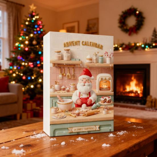 Christmas Baking Advent Calendar 24-Day Countdown Box Multifunctional Decoration Unique Holiday Gift for Children