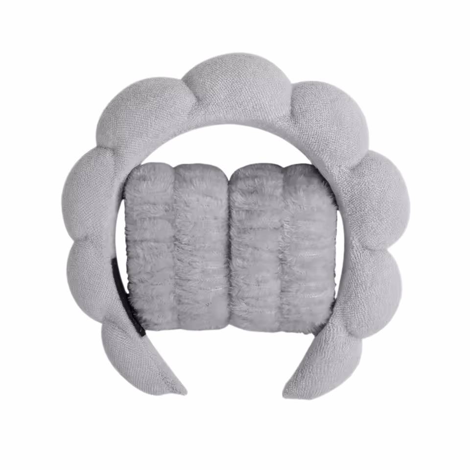 3Pcs Fashion Microfiber Washing Wristbands Scrunchies Puffy Headband Spa Bubble Headband for Washing Face Makeup Shower Skincare