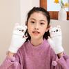 1 Pair Kids Flip Mittens with Finger Caps Winter Warm Gloves with Cartoon Print Breathable Five-Finger Design for Boys Girls