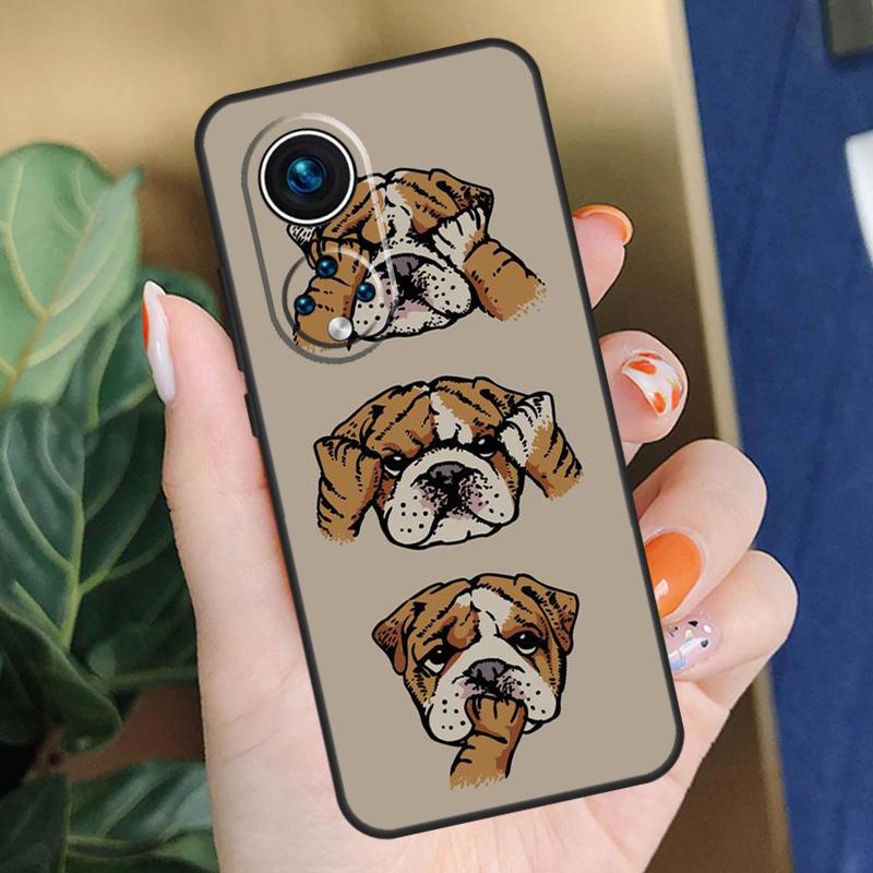 English Bulldog Pug Case For Honor 90 50 70 Lite X9b X9a X8b X8a X8 X9 X9c Honor 200 Pro Magic 5 6 7 Lite Cover