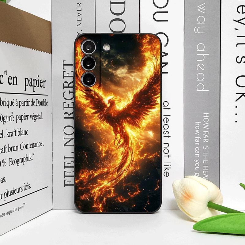 Luxury Phoenix Fire Feather Pattern Phone Case for Samsung Galaxy A56 A14 A55 A16 A54 A36 A53 A52 A51 A50 A15 A22 5G Soft Cover