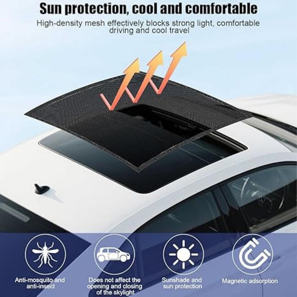Magnetic Car Sunroof Sun Shade Breathable Mesh Mosquito Prevention Anti-Insect Thermal Insulation Window Screen Car Accessories