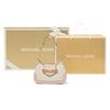 Michael Kors MK Hally Chain Logo Vintage Color Block Leather Shoulder Bag Women shoulder bag Vanilla-White 30F1G2HL1B-173