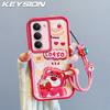 KEYSION Shockproof Case for OPPO A5 5G with Lanyard Soft Silicone Cute 3D Cartoon Doll Phone Back Cover for OPPO A5 2025