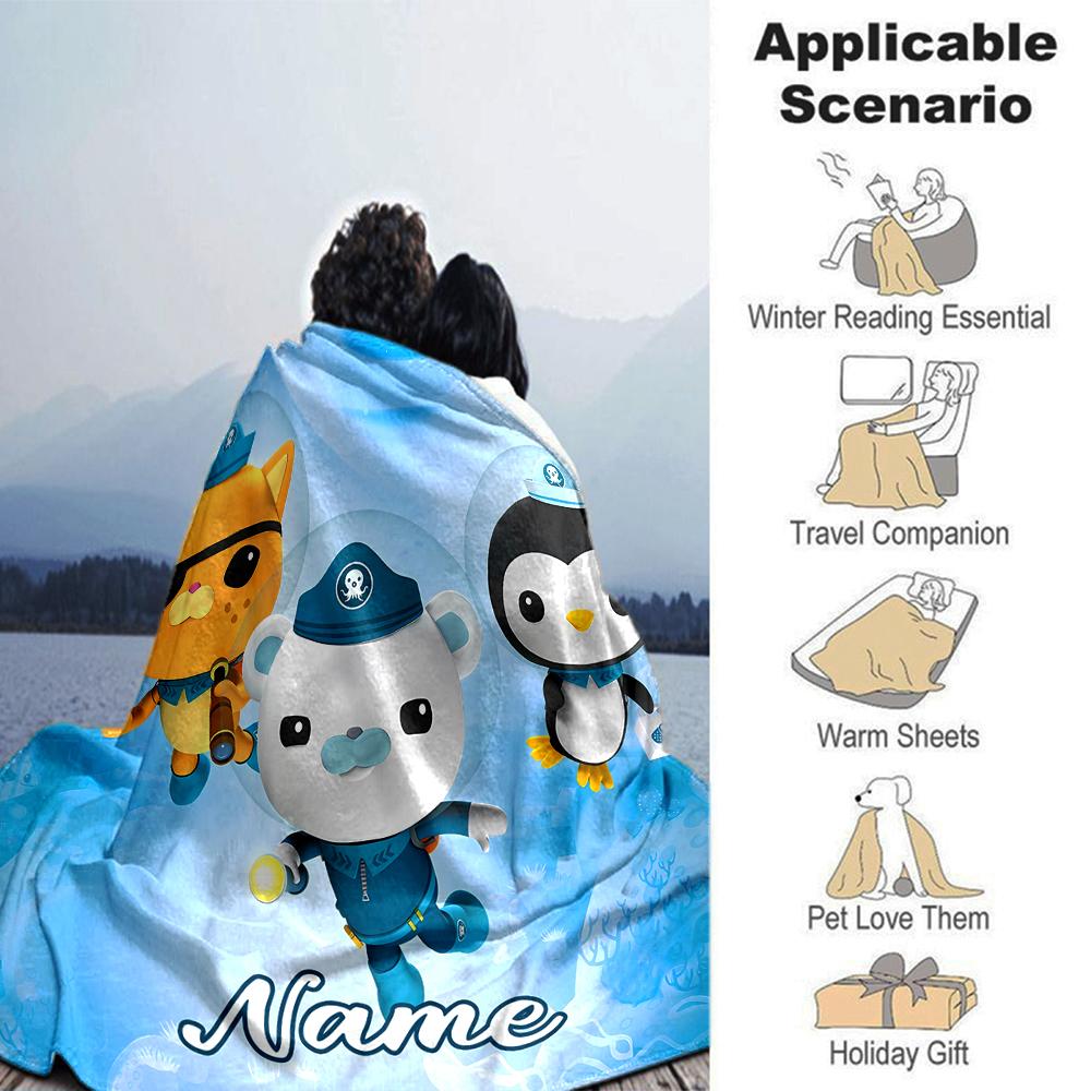 Customiz Name Personality Octonauts Blanket Soft &Warm Sofa Office Bed Travel Lunch Break Blanket, Gift Suitable All Seasons