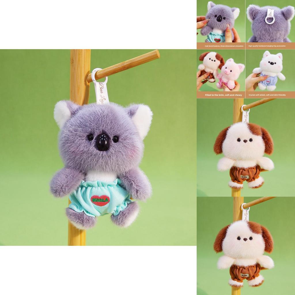 Niedlicher Capybara Hund Koala Plüsch Schlüsselanhänger mit weicher Polyesterfüllung für Taschen und Geschenke