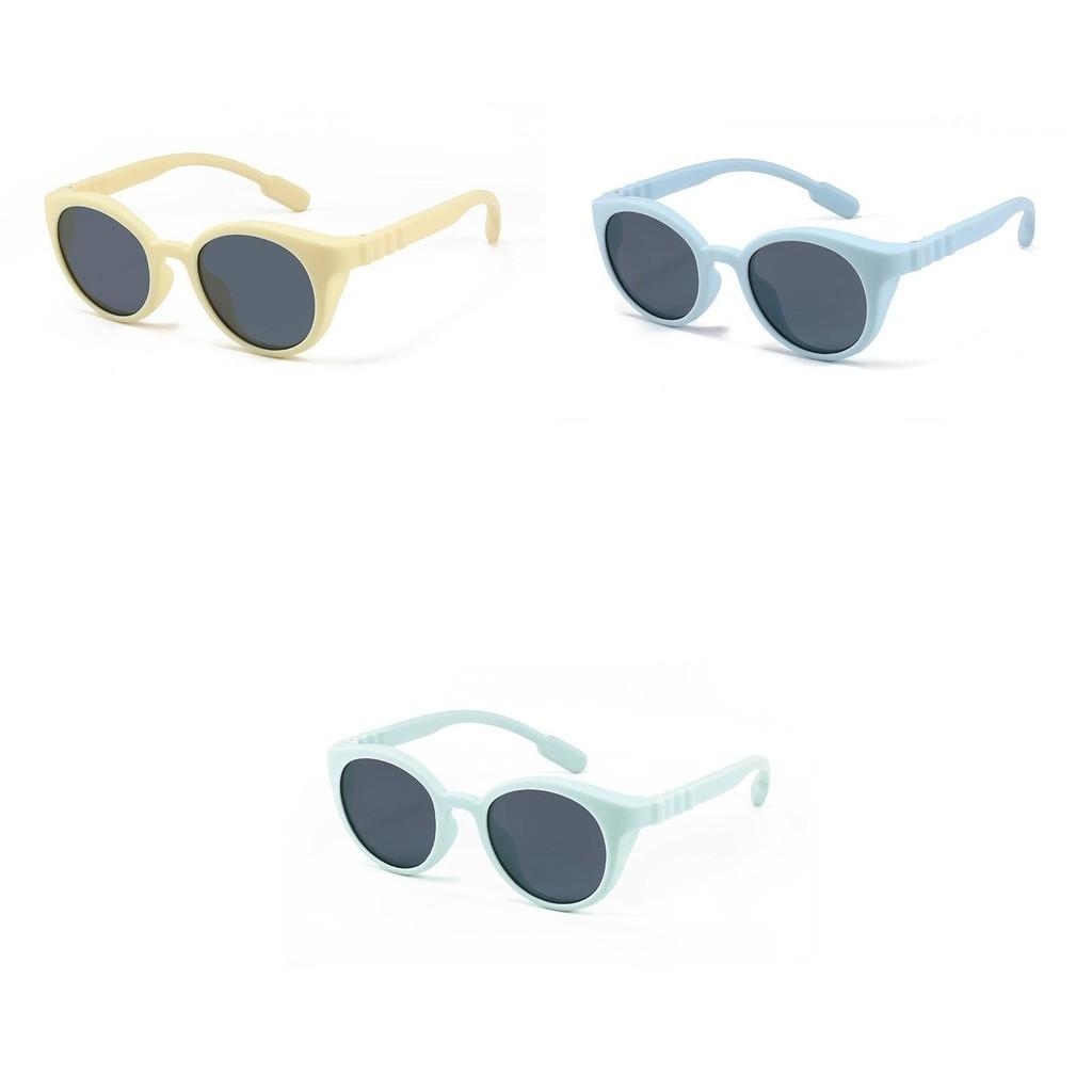 2024 New Trend Kids Polarized Sunglasses Fashion Silicone Round Frame Children's Shades S8293 Uv400