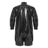 Front Zipper Mock Neck Long Sleeve Ruffled Bodysuit for Men Waterproof Vinyl Swimwear Clubwear Diaper Cover Short Bottoms