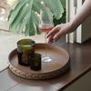 Luxury Round Leather Tray, Elegant Vanity Organizer for Cosmetics, Minimalist Luxury Home Decoration Accent