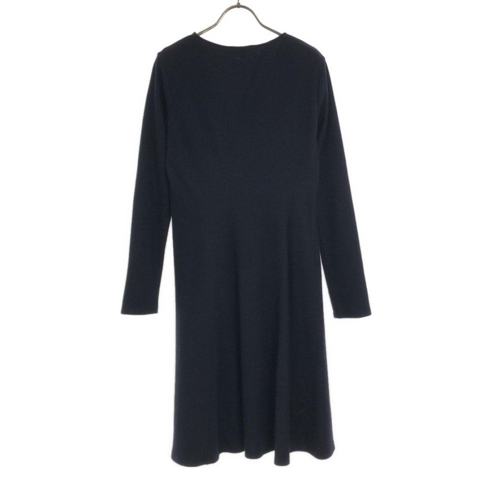 Theory Made In Japan Wool Blend Long Sleeve V Neck One Piece P Black Women Used