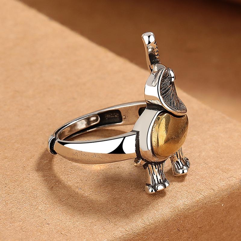 Der Kleine Elefantenring Damen Klein Und Exquisit Retro Trend Öffnung Kann Verstellen Nischendesign Sensorring