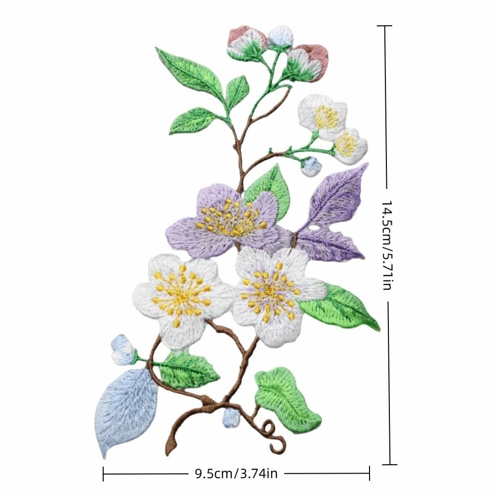 Iron On DIY Embroidered Stickers Flower Shape Clothes Sticker Elegant Flower Embroidery Patch  Bags