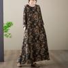 Long Sleeve Plus Size Cotton Vintage Floral New In Dresses for Women Casual Loose Spring Autumn Dress