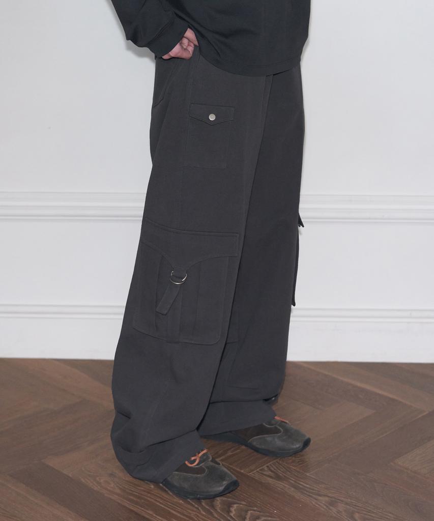 Kiyamo Cotton Cargo Pants_Charcoal