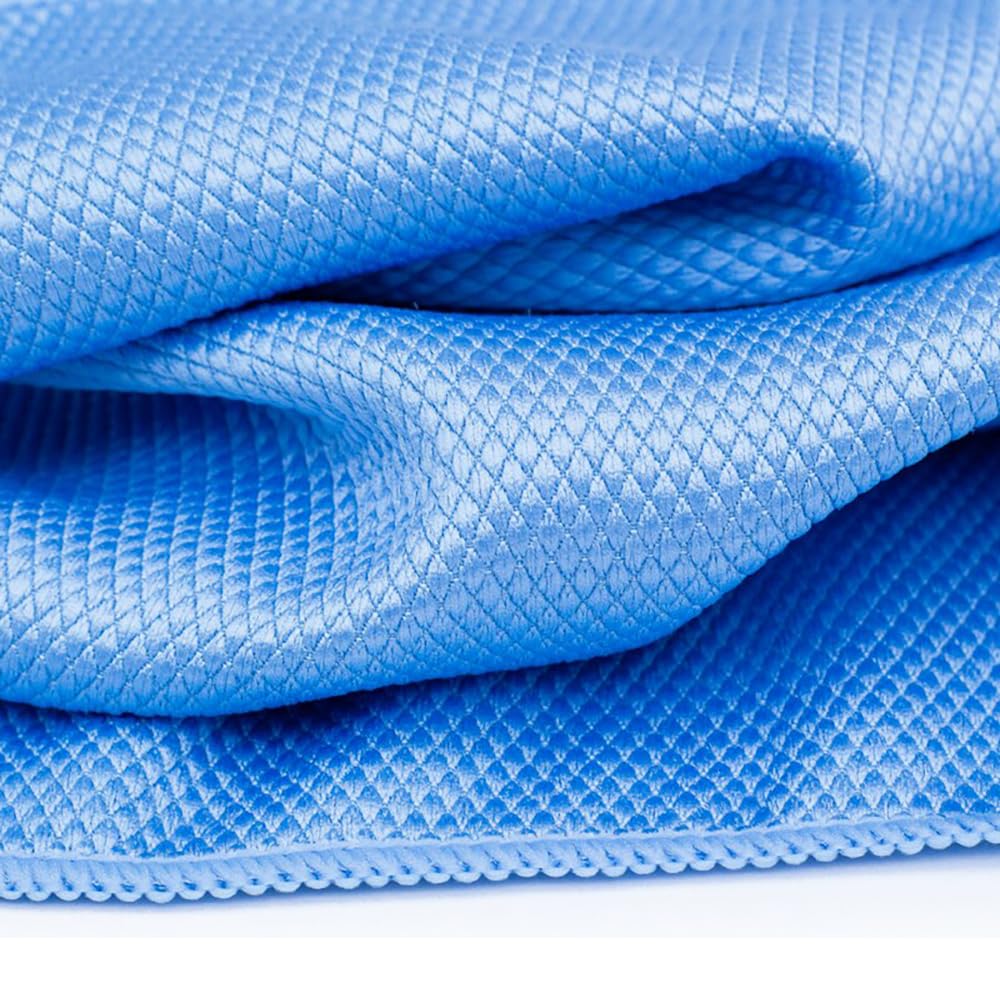The Rag Company Diamond Weave Glass Window for Car Washes and Detailing & Towels, 6-Count, Blue,