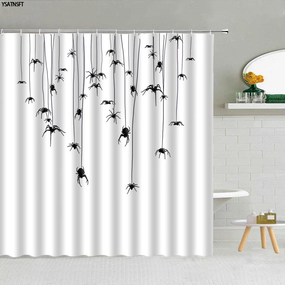 Simple Black White Raindrop Shower Curtain Geometry Water Droplets Pattern Polyester Fabric Bathroom Hanging Curtains Home Decor