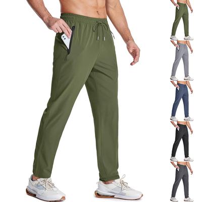 Calças Masculinas de Cor Sólida de Secagem Rápida para Exterior Casual de Perna Reta Ajuste Solto Fitness Caminhada Camping