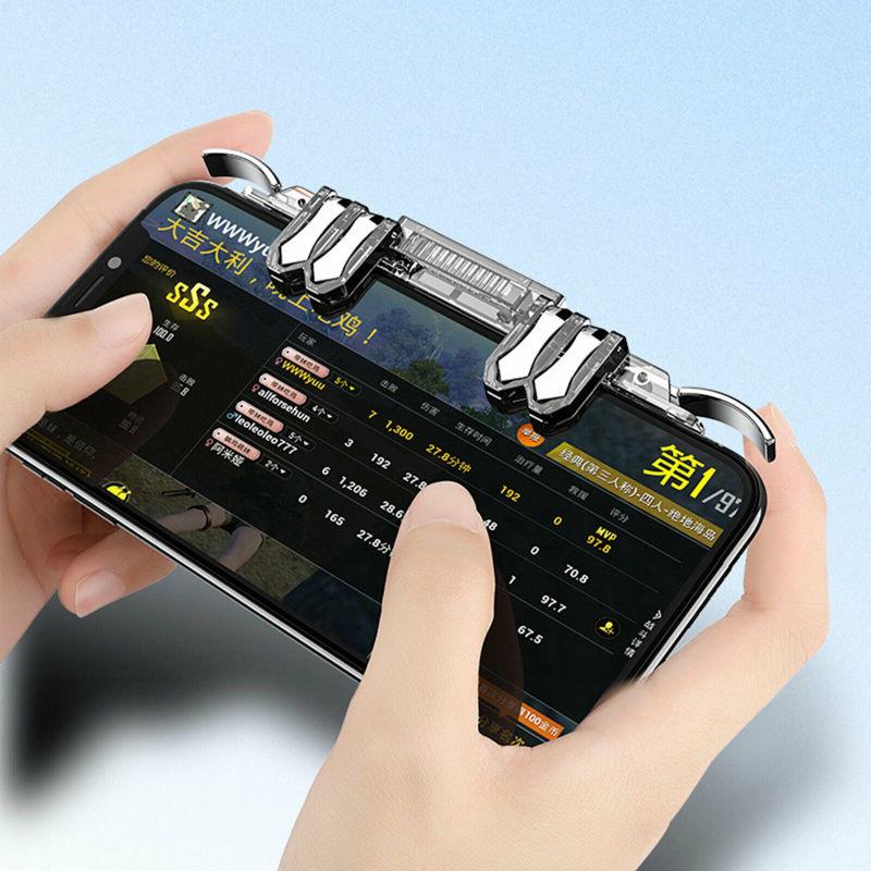 6 Finger Controller Trigger Game Fire Button Handle Gamepad för PUBG iOS Android