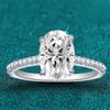 NeeTim 3ct Oval Cut Moissanite Lab Diamond Rings for Women 925 Sterling Silver Proposal Ring Wedding Engagement Band Jewelry