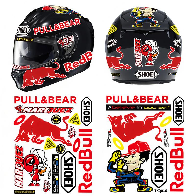 Motorcycle Stickers, Red Bull Events Sponsored Stickers, Plastic Helmet, Car Body, Homemade Decorative Waterproof Sunscreen Stickers Tank