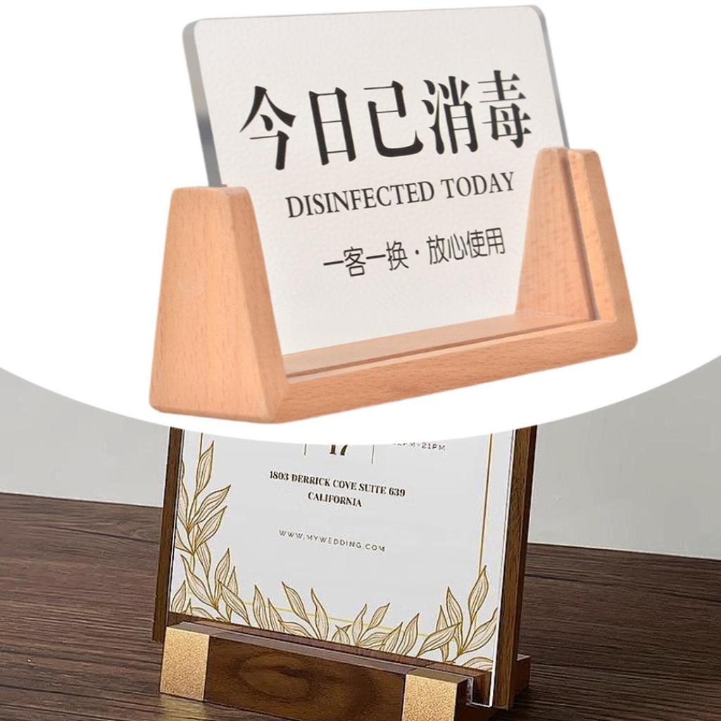 Sanitized Table Sign Today Sign for Eyelash Studio Hotel Banquet Wood Base Acrylic Panel Signage Reusable Portable