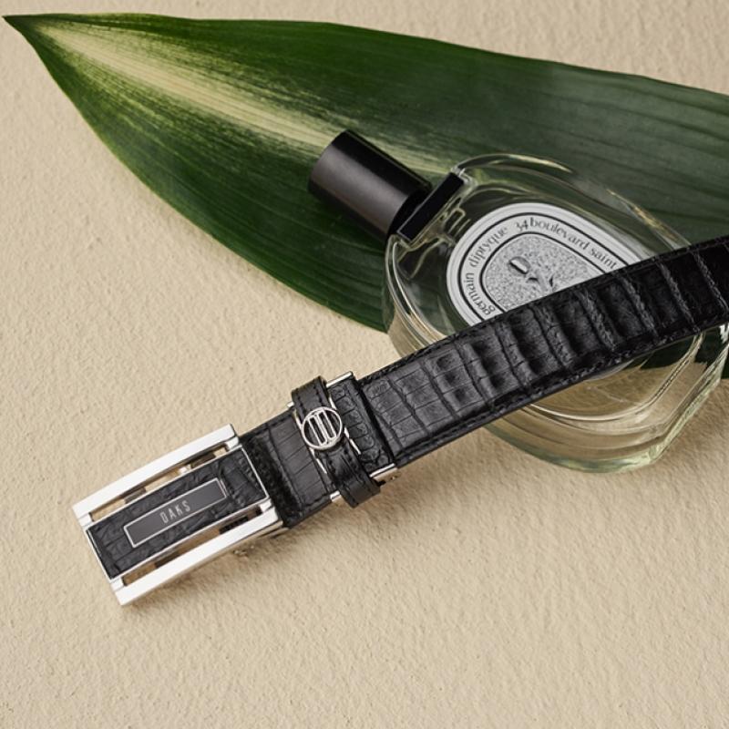 Daks Black Premium Caiman Leather Automatic Belt