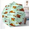 Rilakkuma,San X Automatic Folding Umbrella Simple 8 Rib Design, Bright Cartoon Pattern, Durable Iron Frame, Suitable For Travel, Outdoor, Be