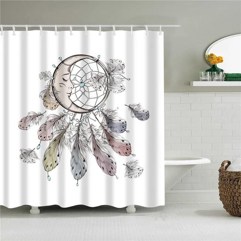 Classic Blue Sky Animals Seaside Shell Shower Curtain Bathroom Curtain Frabic Waterproof Polyester With Hooks