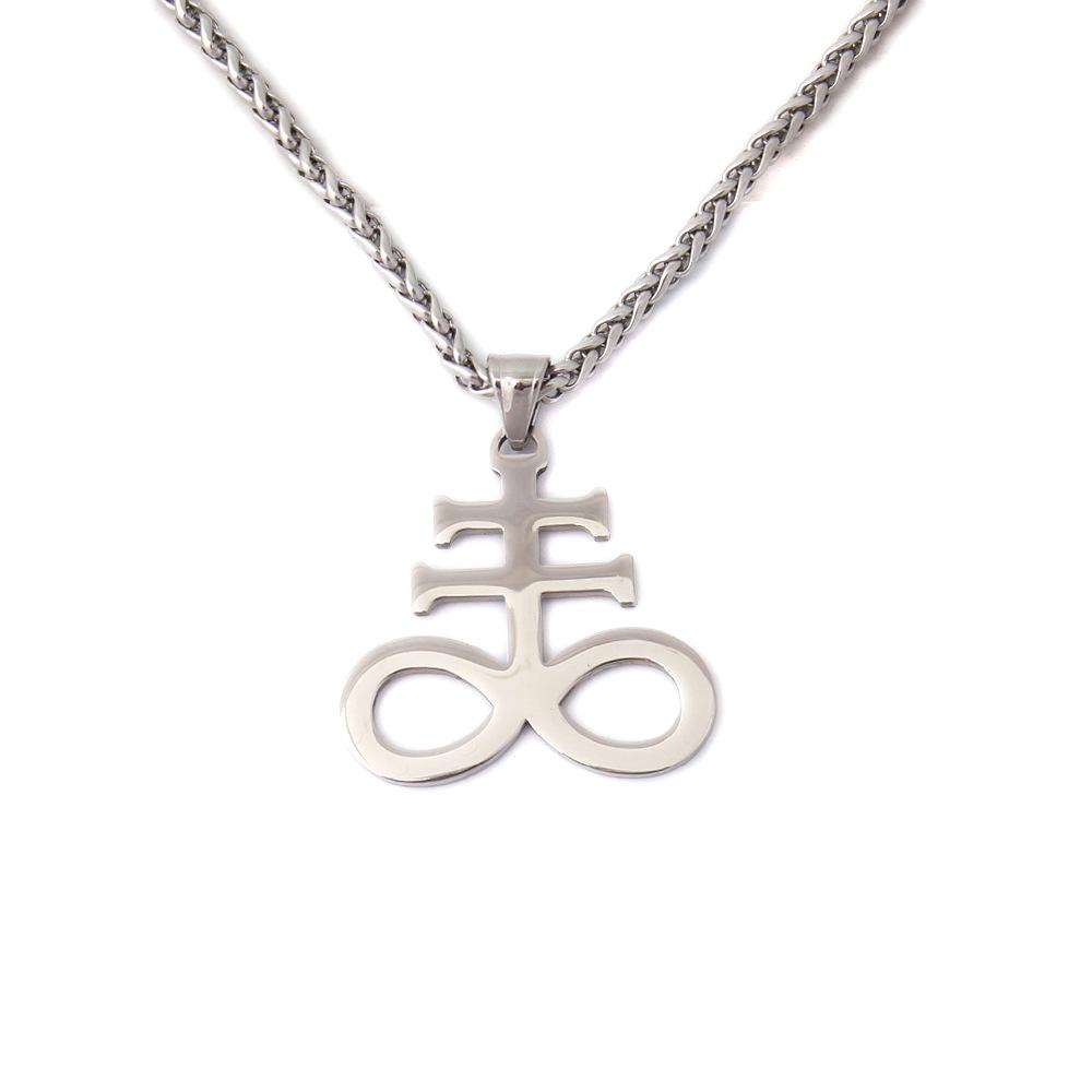 Lucifer Sigil Luciferian zapečetěný okultním démonem Náhrdelník s přívěskem Baphomet z nerezové oceli