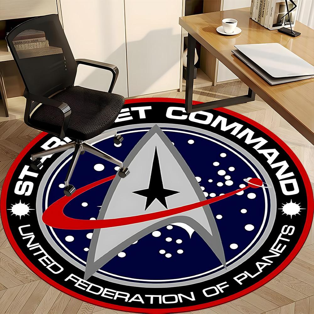 1PC Starfleet Command Office Round Rug, Non-slip, Soft and Durable Office Rug for Interior Decoration, Perfect for Office yy250915123