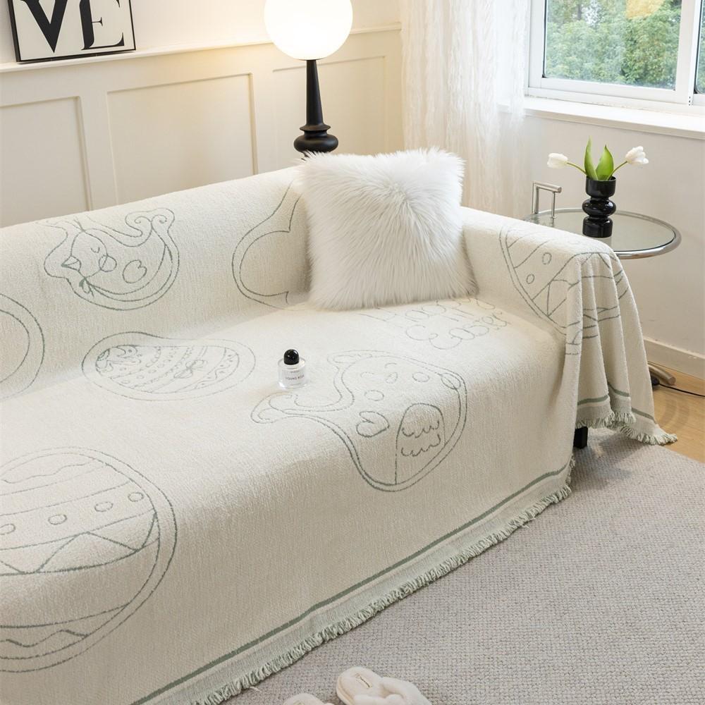 Copridivano Dreamland Copridivano in Tessuto Asciugamano per Divano Bifacciale Copridivano Universale per Tutte le Stagioni Divano a Tre Posti