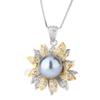 Pearl Set Jewelry Imitation Natural Pendant Ring S925 Silver Needle Grey Earrings Double Color Electroplating