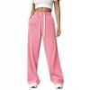 Dames Hoge Taille Trekkoord Zak Los Wijde Pijp Casual Sport Trainingsbroek