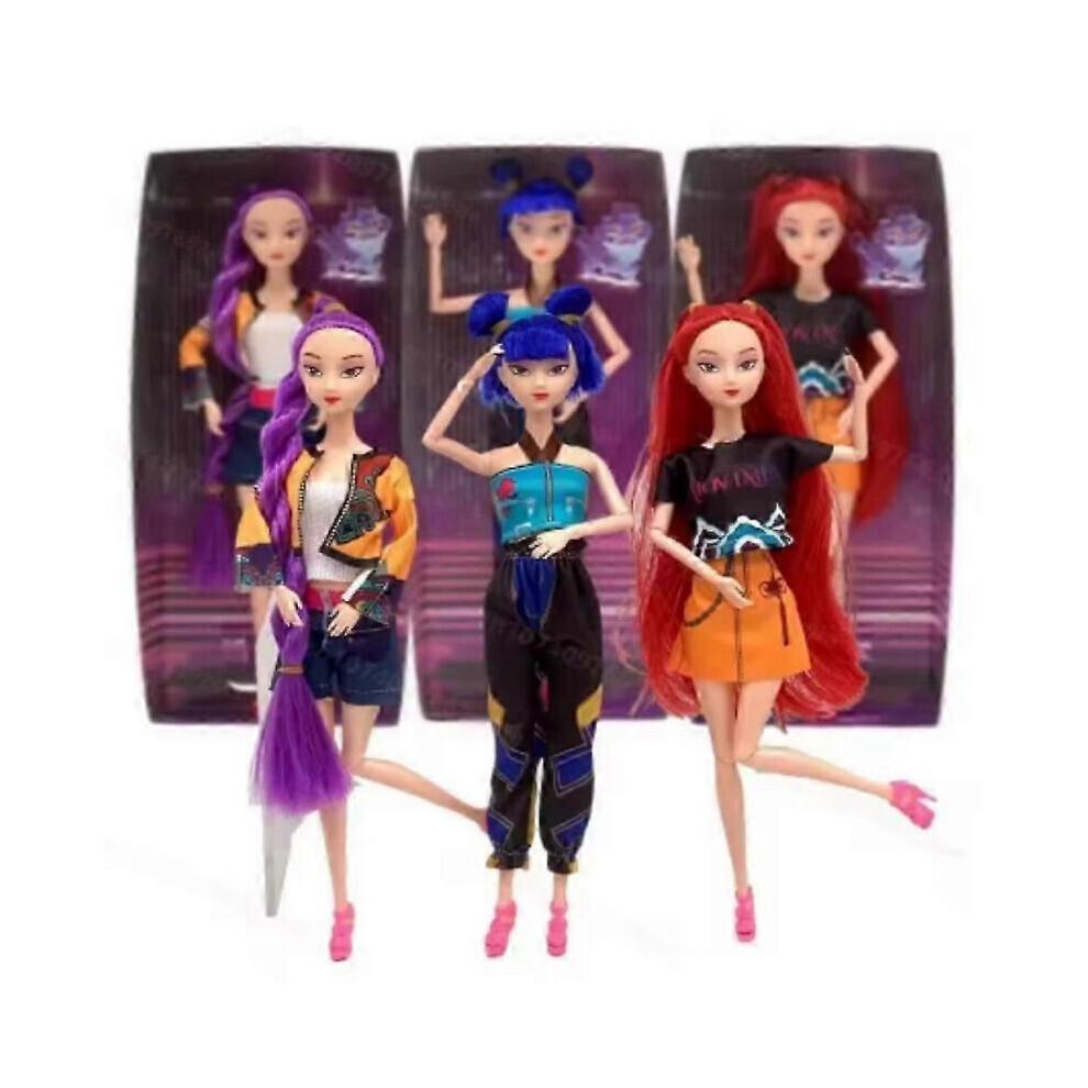 (Sada 3ks)3X 30cm Kpop Lovci démonů Dívky Panenka Hračka Rumi Mira Zoey Figurka Panenky Narozeninový dárek