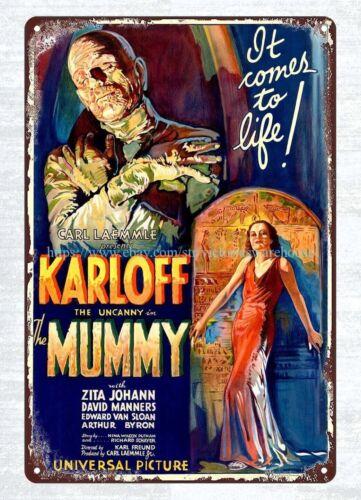 

The Mummy horror movie poster Boris Karloff metal tin sign garage designsAluminum 20x30cm（7.8x11.8inch）