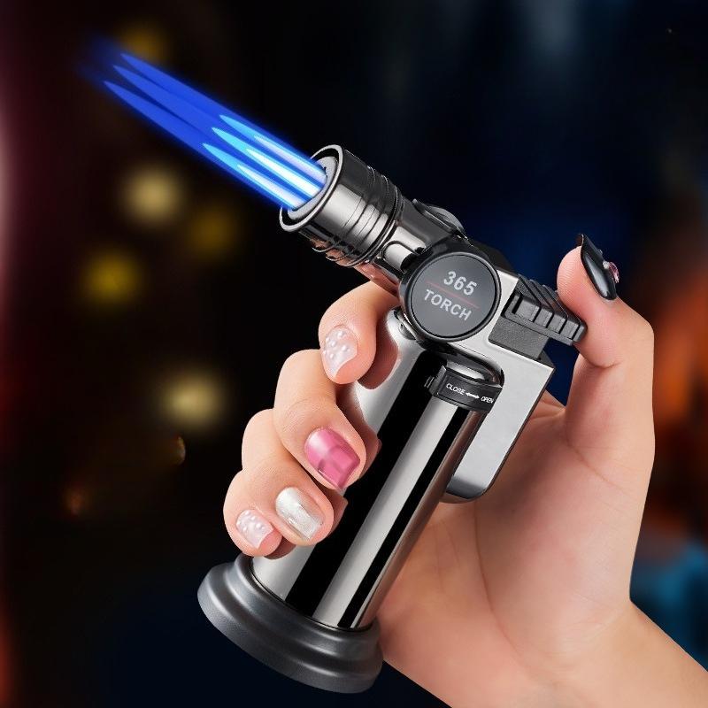 New Direct Blue Flame Open Flame Conversion Lighter Windproof Cigar BBQ Portable Flamethrowers Cigarette Accessories Gift