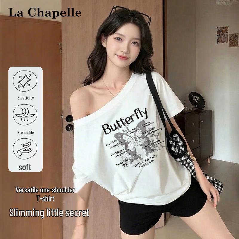 

La Chapelle Women s Retro Butterfly Print T-shirt L