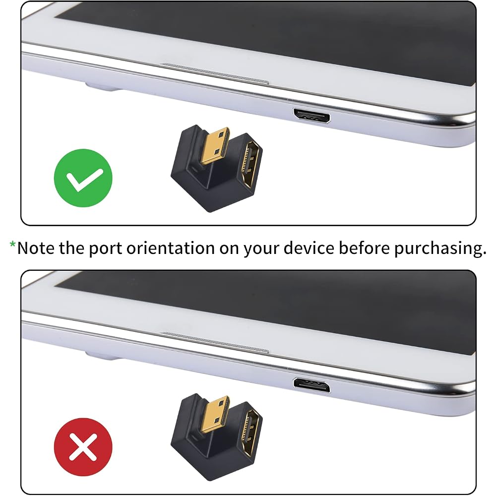 Duttek Mini HDMI to HDMI Adapter 180 Degree Down Angle 48Gbps UHD for Camera/Projector 1 Pack