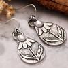 Huitan Delicate Flower Shaped Lady Drop Earrings Imitation Pearl Vintage Party Anti Silver Color Fancy Accessories Metal JewelryGood Product