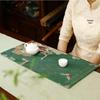 Taiwan Longjin Double-Sided Tea Tray and Zen Table Runner - Waterproof One-Person Cloth for Tea Ceremony